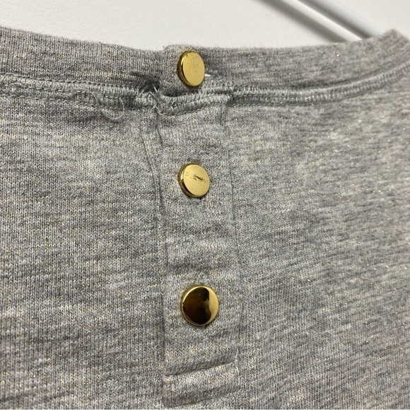 Tristan Women Sparkling Gray Sweater Gold Details Chiffon Size Small - Picture 5 of 10